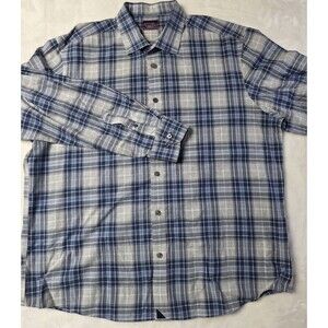 Untuckit Shirt Men 2XL XXL Blue Plaid Long Sleeve‎ Shirt